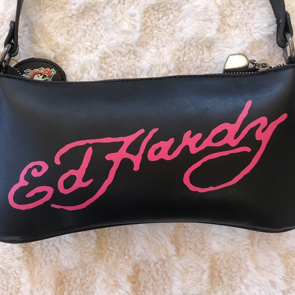 Ed Hardy NWOT Horse Themed Rhinestone With Charms Shoulder Bag - Picture 4 of 12